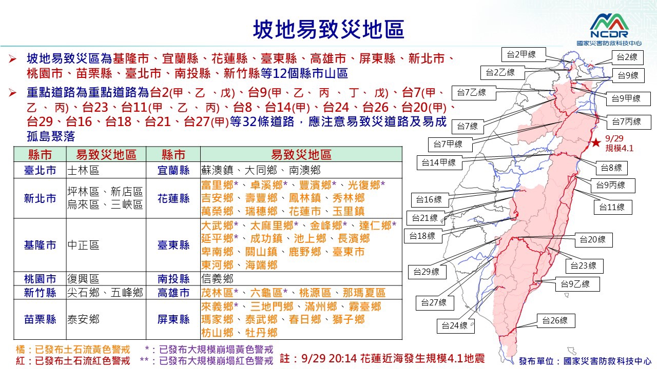 坡地易致災地區