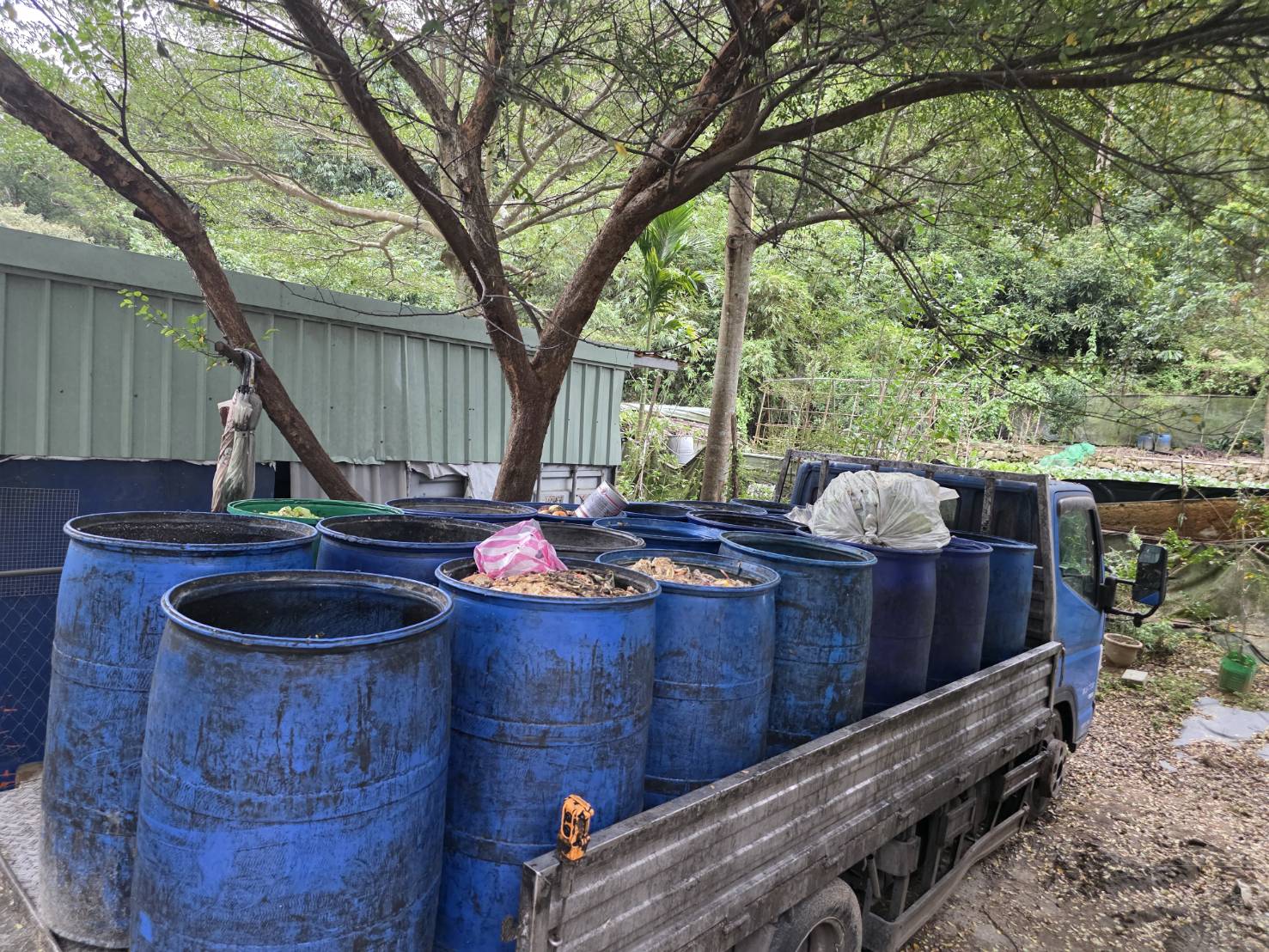 車輛存放含廚餘的桶槽.jpg