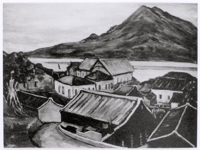  盧春元，淡水風景，1936