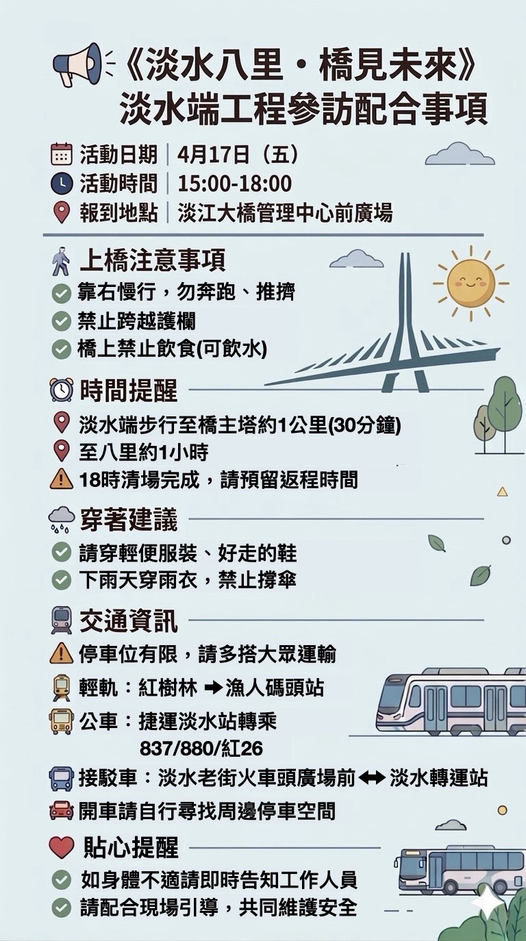 淡江大橋淡水端工程參訪配合事項
